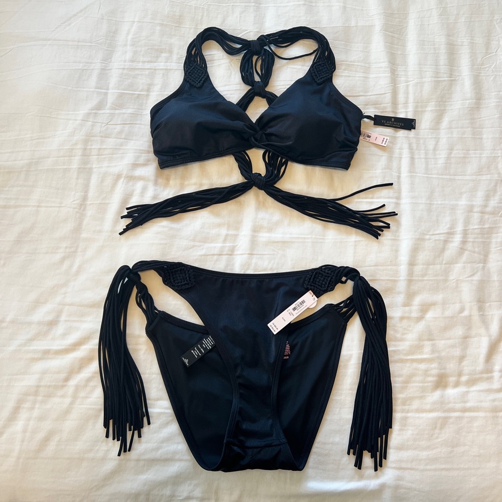Victoria’s Secret Black Bikini Top and Cheeky Bottom